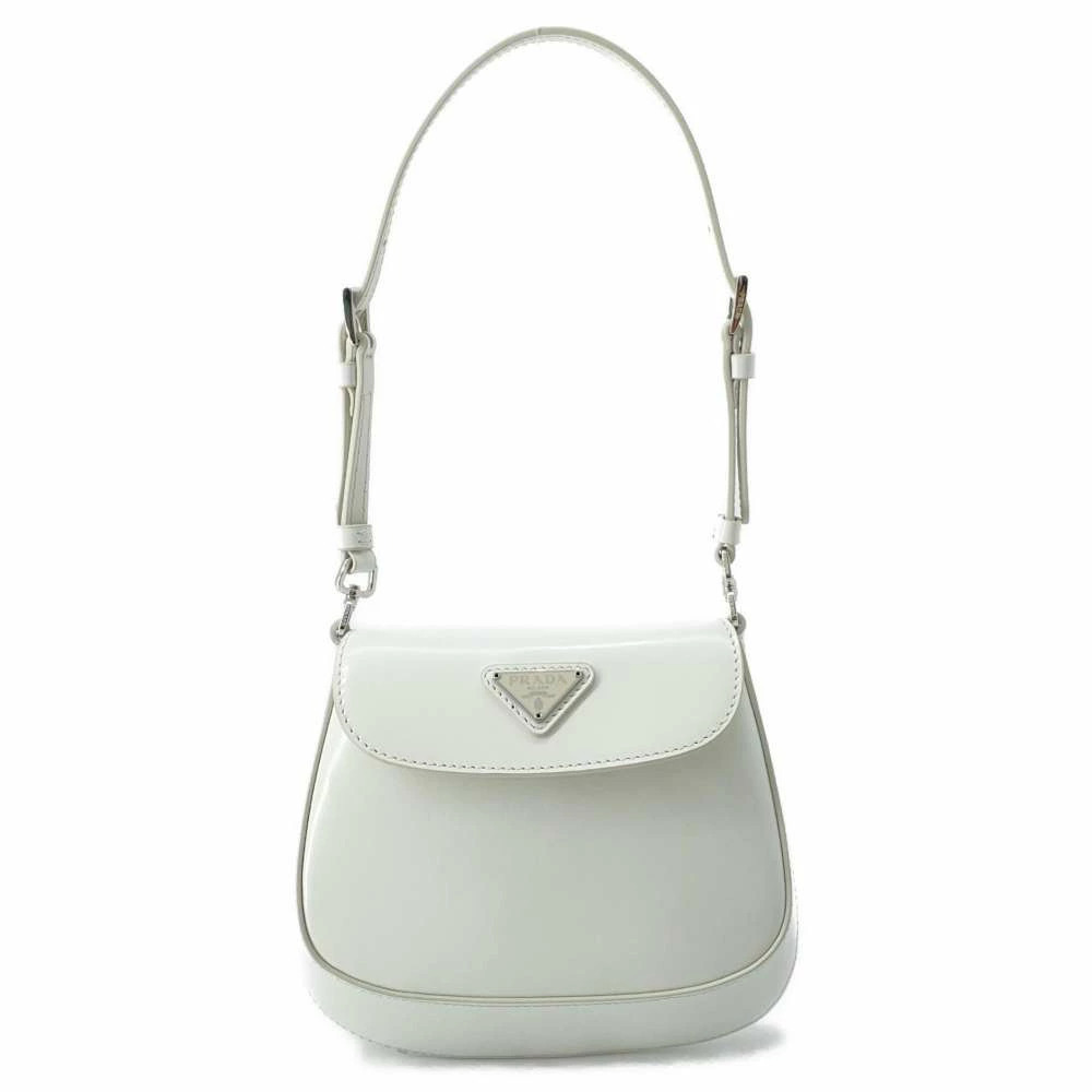 Prada Cleo Leather Handbag Shoulder Bag White